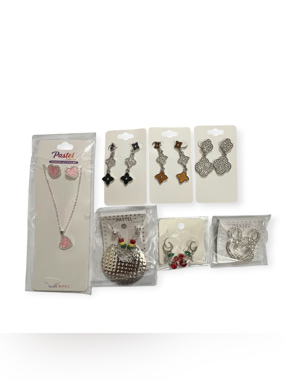 7pc Silver tone Earring Bundle